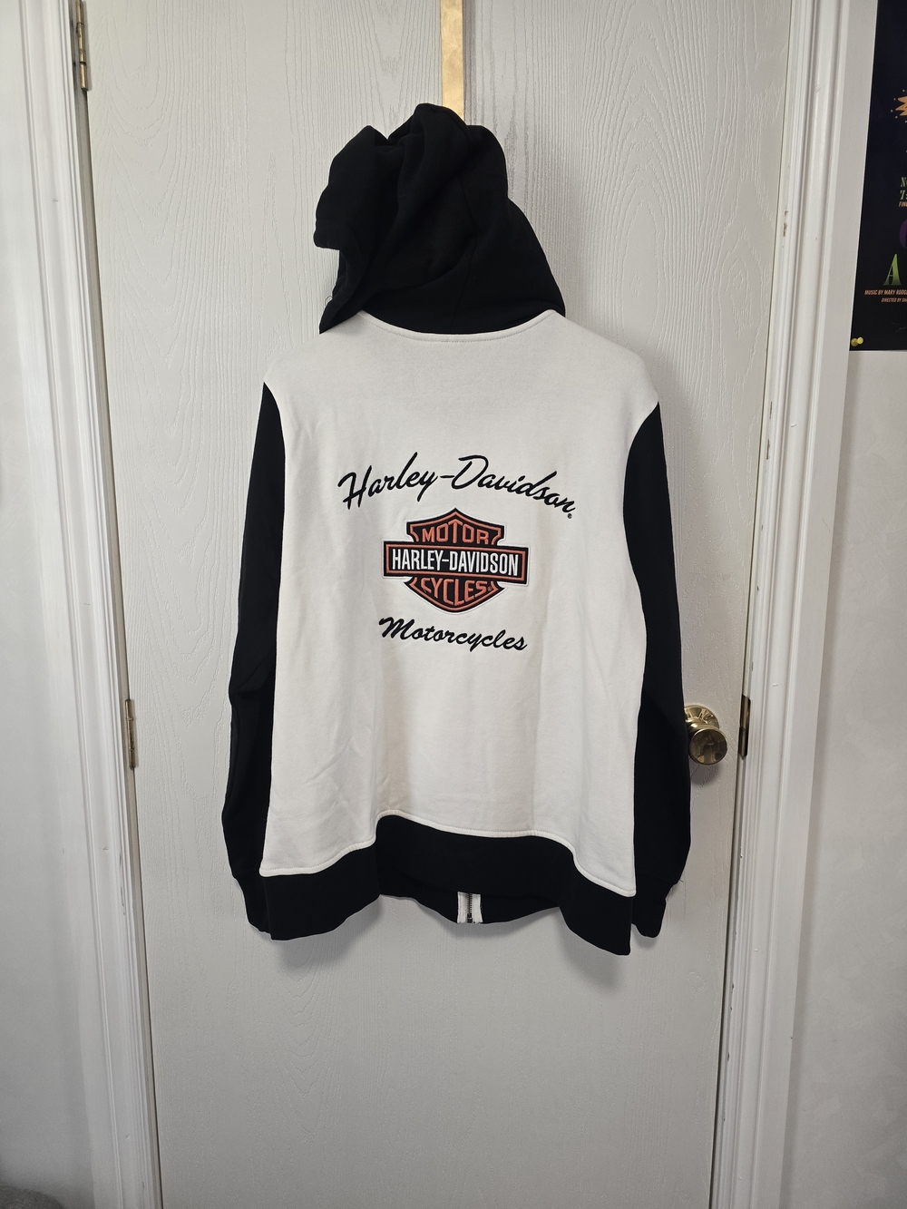 Harley-Davidson Two-Tone Zip Hoodie - Black & Cream - Picture 3 of 6